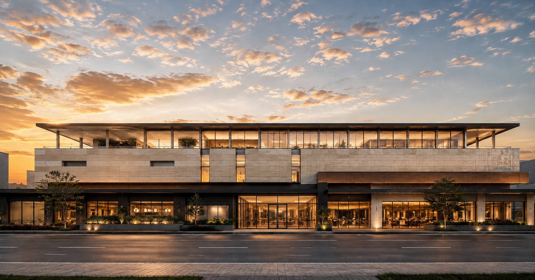 Elegant mall exterior