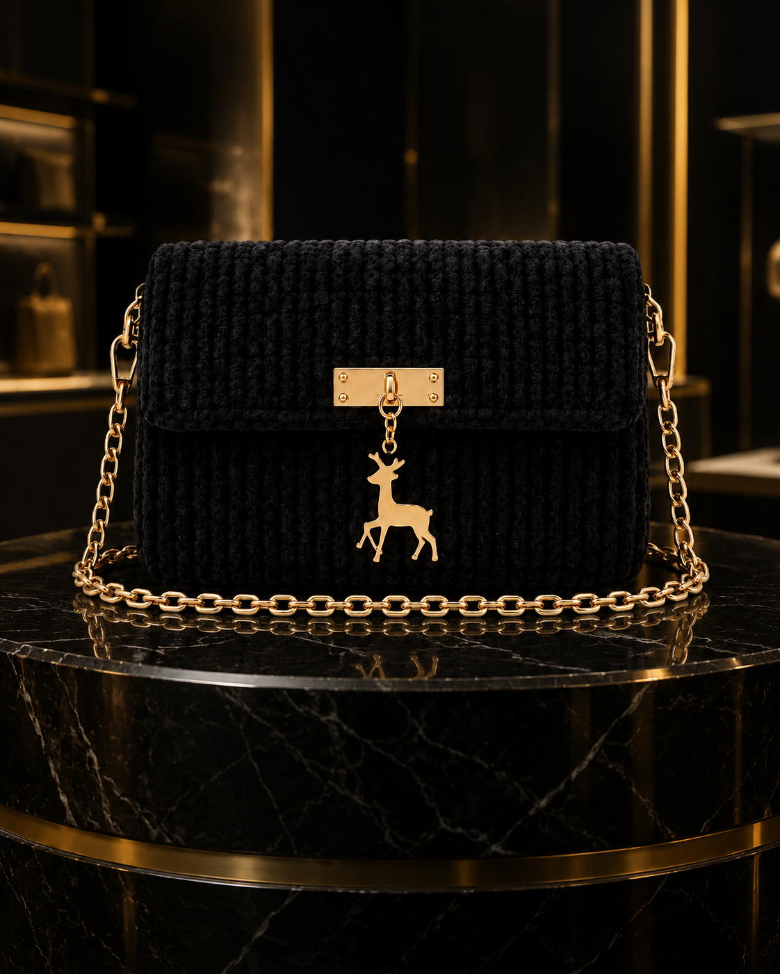 Classic Black crochet bag