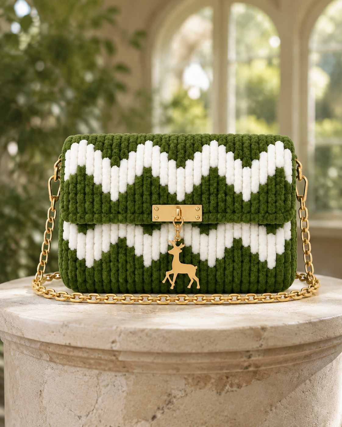 Evergreen Wave crochet bag